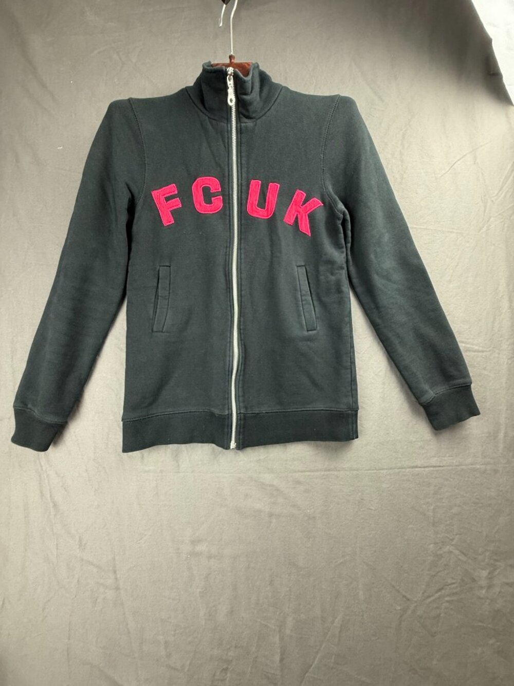 Y2K FCUK Zip-Up Sweatshirt French Connection Black